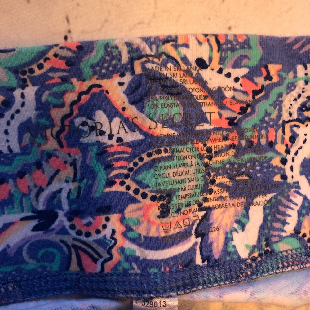 Victorias Secret yoga crop pants blue multicolored small GUC - Picture 3 of 7